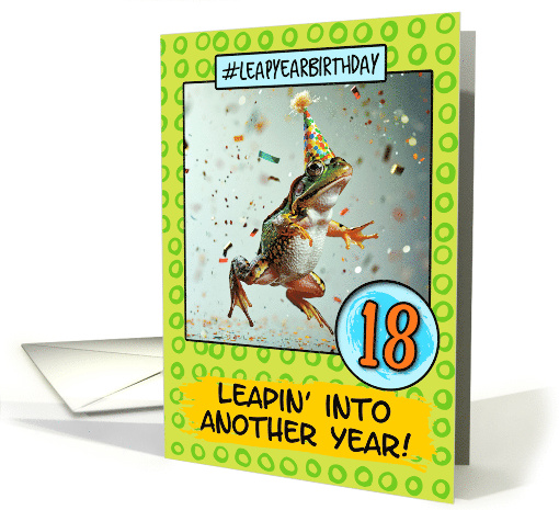 18 Years Old Happy Leap Year Birthday Frog card (1813688)