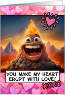 Valentine’s Day Volcano card