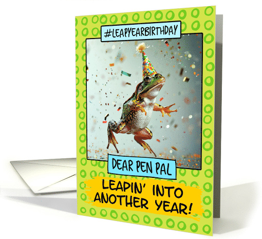 Pen Pal Leap Year Birthday Frog card (1813808)