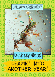 Grandson Leap Year Birthday Frog