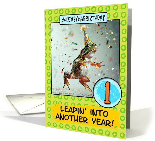1 Year Old Happy Leap Year Birthday Frog card (1813904)