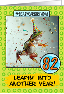 82 Years Old Happy Leap Year Birthday Frog card