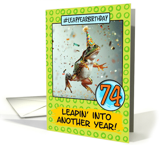 74 Years Old Happy Leap Year Birthday Frog card (1814030)