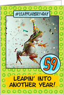 59 Years Old Happy Leap Year Birthday Frog card