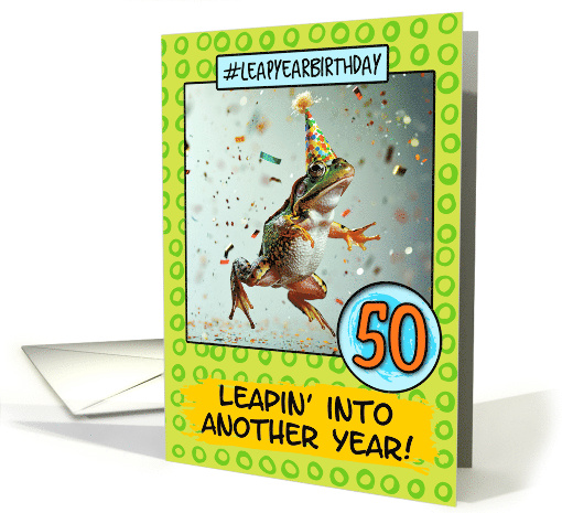 50 Years Old Happy Leap Year Birthday Frog card (1814118)