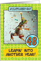 48 Years Old Happy Leap Year Birthday Frog card