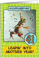 41 Years Old Happy Leap Year Birthday Frog card