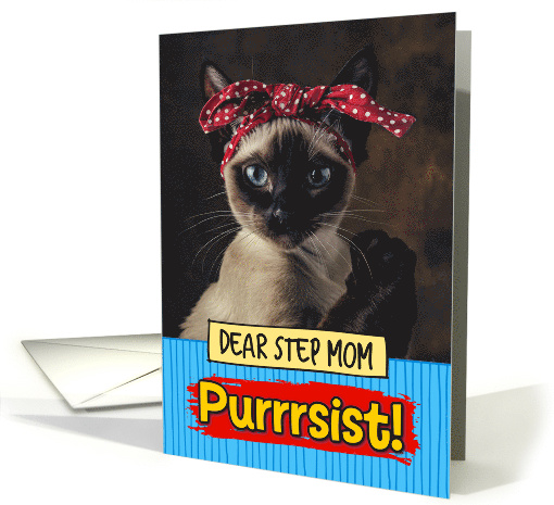 Step Mom Purrrsist You Can Do It Siamese Cat card (1814202)