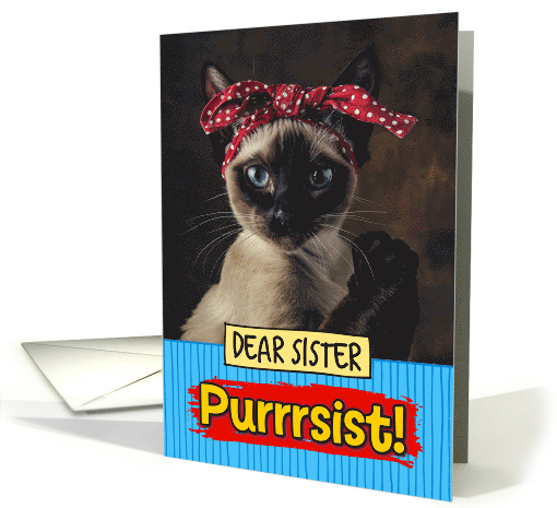 Sister Purrrsist You Can Do It Siamese Cat card (1814222)