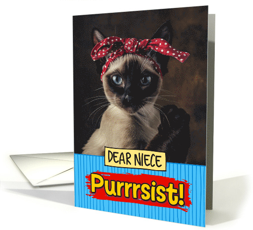 Niece Purrrsist You Can Do It Siamese Cat card (1814228)
