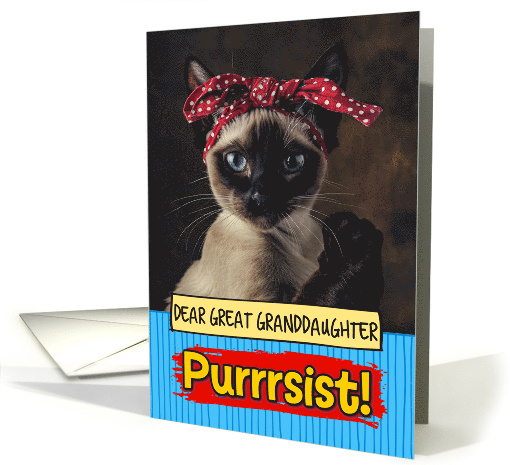 Great Granddaughter Purrrsist You Can Do It Siamese Cat card (1814262)