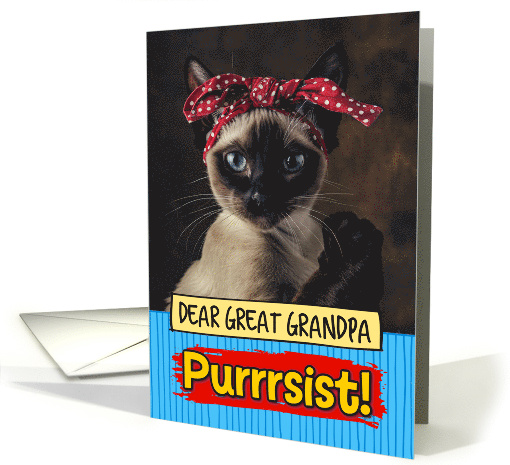 Great Grandpa Purrrsist You Can Do It Siamese Cat card (1814268)