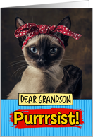 Grandson Purrrsist You Can Do It Siamese Cat card