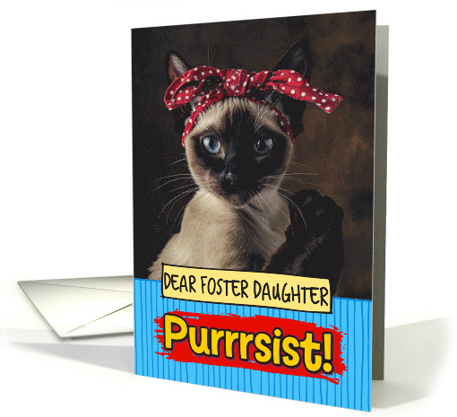 Foster Daughter Purrrsist You Can Do It Siamese Cat card (1814290)
