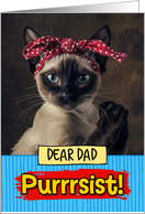 Dad Purrrsist You Can Do It Siamese Cat card