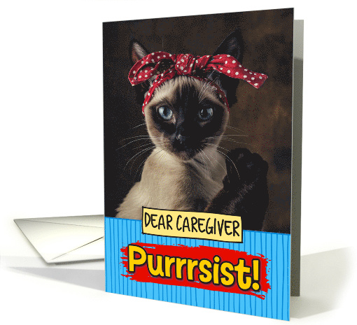 Caregiver Purrrsist You Can Do It Siamese Cat card (1814320)