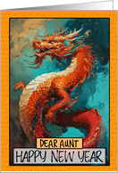 Aunt Happy New Year Chinese Dragon card