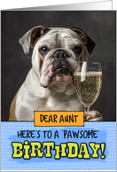 Aunt Happy Birthday English Bulldog Champagne Toast card