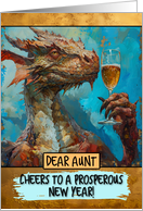 Aunt Happy Chinese New Year Dragon Champagne Toast card