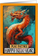 Partner Happy New Year Chinese Dragon card