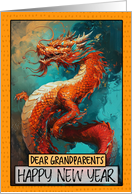 Grandparents Happy New Year Chinese Dragon card