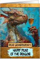 Grandparents Happy Chinese New Year Dragon Champagne Toast card