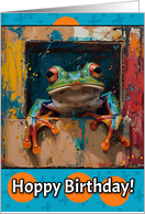 Frog Hoppy Birthday card