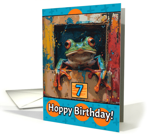 7 Years Old Frog Hoppy Birthday card (1817134)