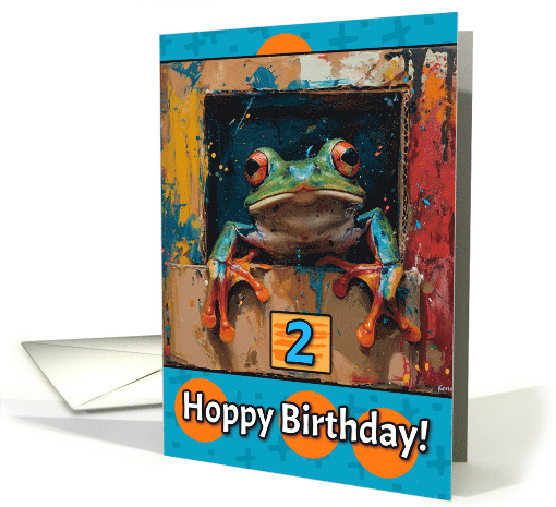 2 Years Old Frog Hoppy Birthday card (1817144)