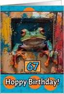 67 Years Old Frog Hoppy Birthday card