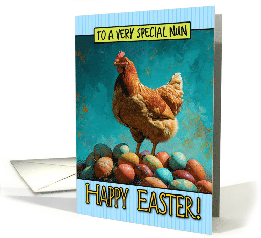 Nun Easter Chicken and Eggs card (1818516)