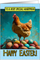 Handyman Easter Chicken and Eggs card