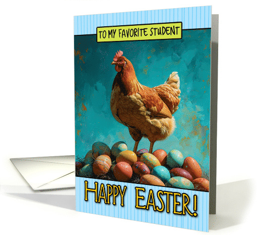 Student Easter Chicken and Eggs card (1818542)