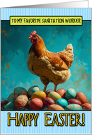 Sanitation Worker Easter Chicken and Eggs card