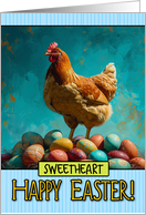 Sweetheart Easter Chicken and Eggs card