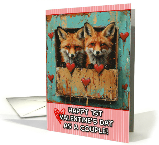 First Valentine's Day as Couple Foxes card (1819612)