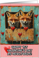 First Valentine’s Day as Newlyweds Foxes card
