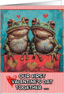 Our First Valentine’s Day as a Couple Frogs card