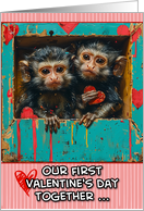 Our First Valentine’s Day as a Couple Marmoset Monkeys card