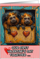 Our First Valentine’s Day as a Couple Tamarin Monkeys card
