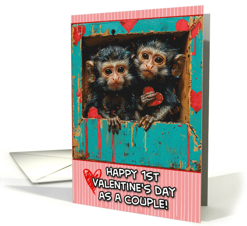 First Valentine's Day as a Couple Marmoset Monkeys card (1819762)
