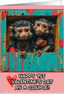 First Valentine’s Day as a Couple Marmoset Monkeys card