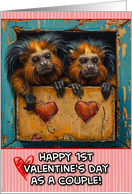 First Valentine’s Day as a Couple Tamarin Monkeys card