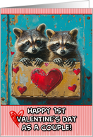 First Valentine’s Day as a Couple Raccoons card