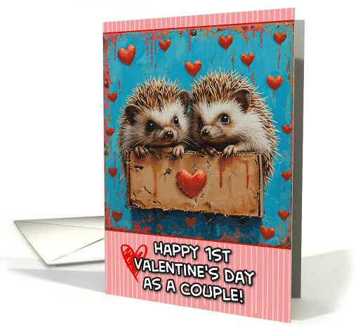 First Valentine's Day as a Couple Hedgehogs card (1820150)