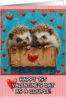 First Valentine’s Day as a Couple Hedgehogs card