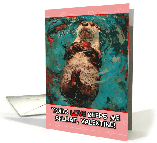 Valentine's Day Otter with Heart card (1820164)