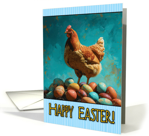 Happy Easter Chicken and Eggs card (1820176)