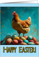 Happy Easter Chicken and Eggs card