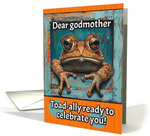 Godmother Happy Birthday Toad with Glasses card (1821836)